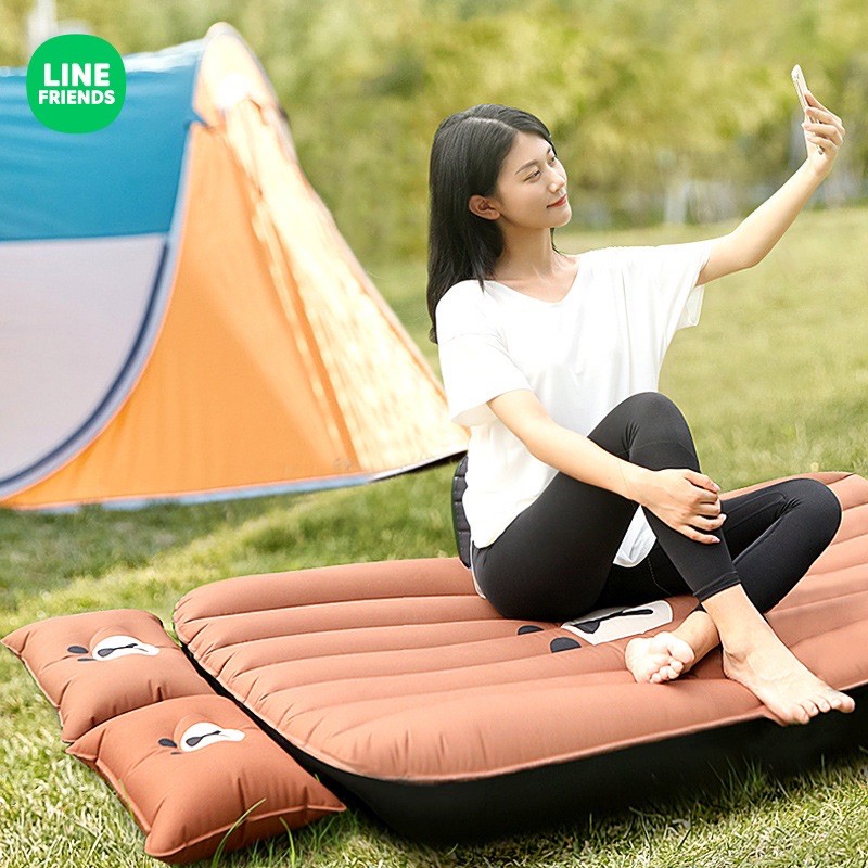 [Hàng cao cấp] Đệm Hơi Ô Tô Đế Rời - Nệm Hơi Ô Tô Friend Line(Tặng Phụ Kiện Bơm Hơi) - CAR005