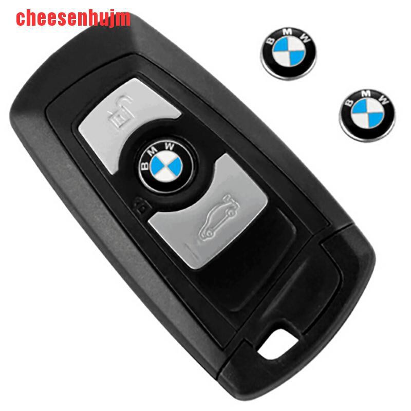 Bộ 2 Miếng Dán Logo 11mm Trang Trí Chìa Khóa Xe Hơi Bmw