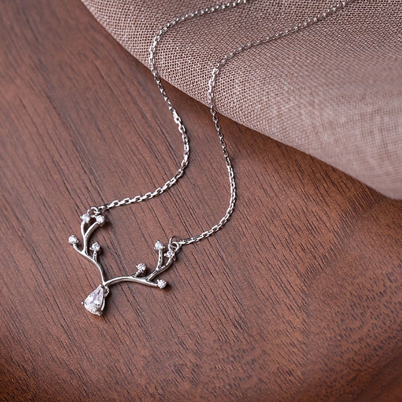 Vòng cổ mặt hình sừng hươu đính đá Zircon thời trang tuyệt đẹp | BigBuy360 - bigbuy360.vn