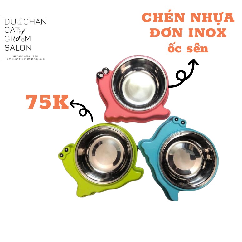 Chén ăn thú cưng (đơn) hình ốc sên