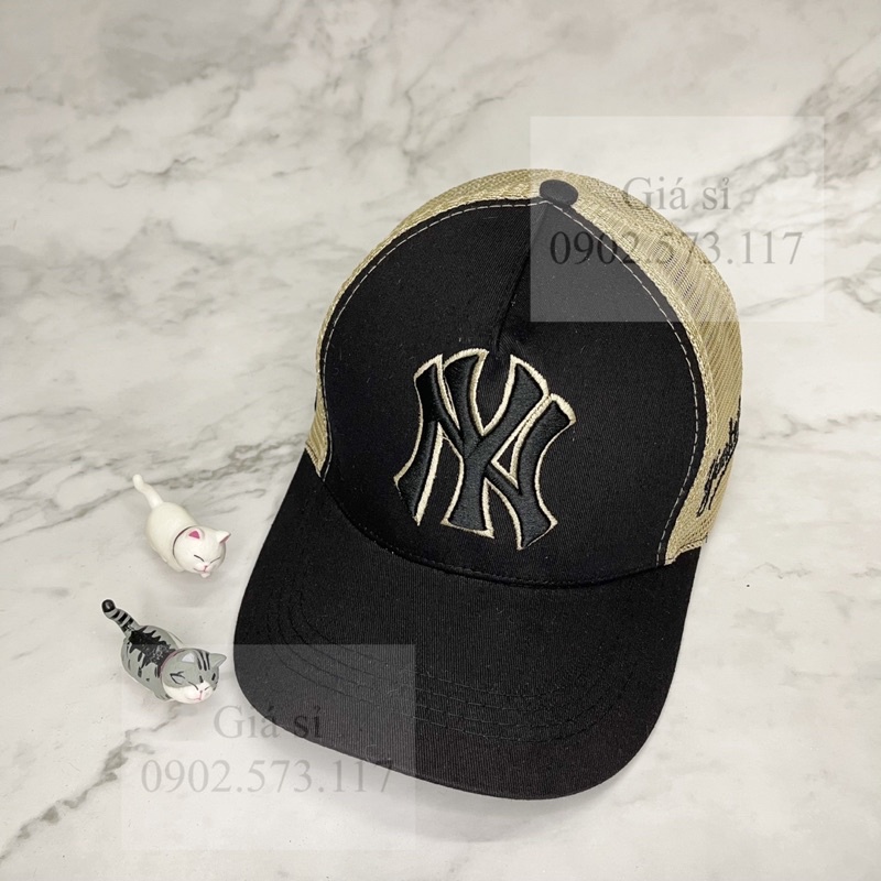 Nón kết lưỡi trai thêu NY phối lưới vàng thời trang hot trend nam nữ