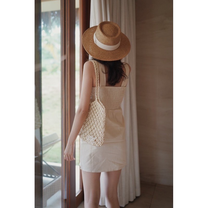 [Mã SKAMSALEP6 giảm 10% tối đa 100K đơn 150K] Đầm 2 đây bảng to freesize Pumi | BigBuy360 - bigbuy360.vn