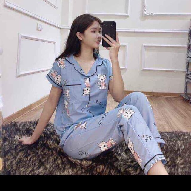 pijama tay cộc quần dài ( mẫu ngẫu nhiên) | BigBuy360 - bigbuy360.vn