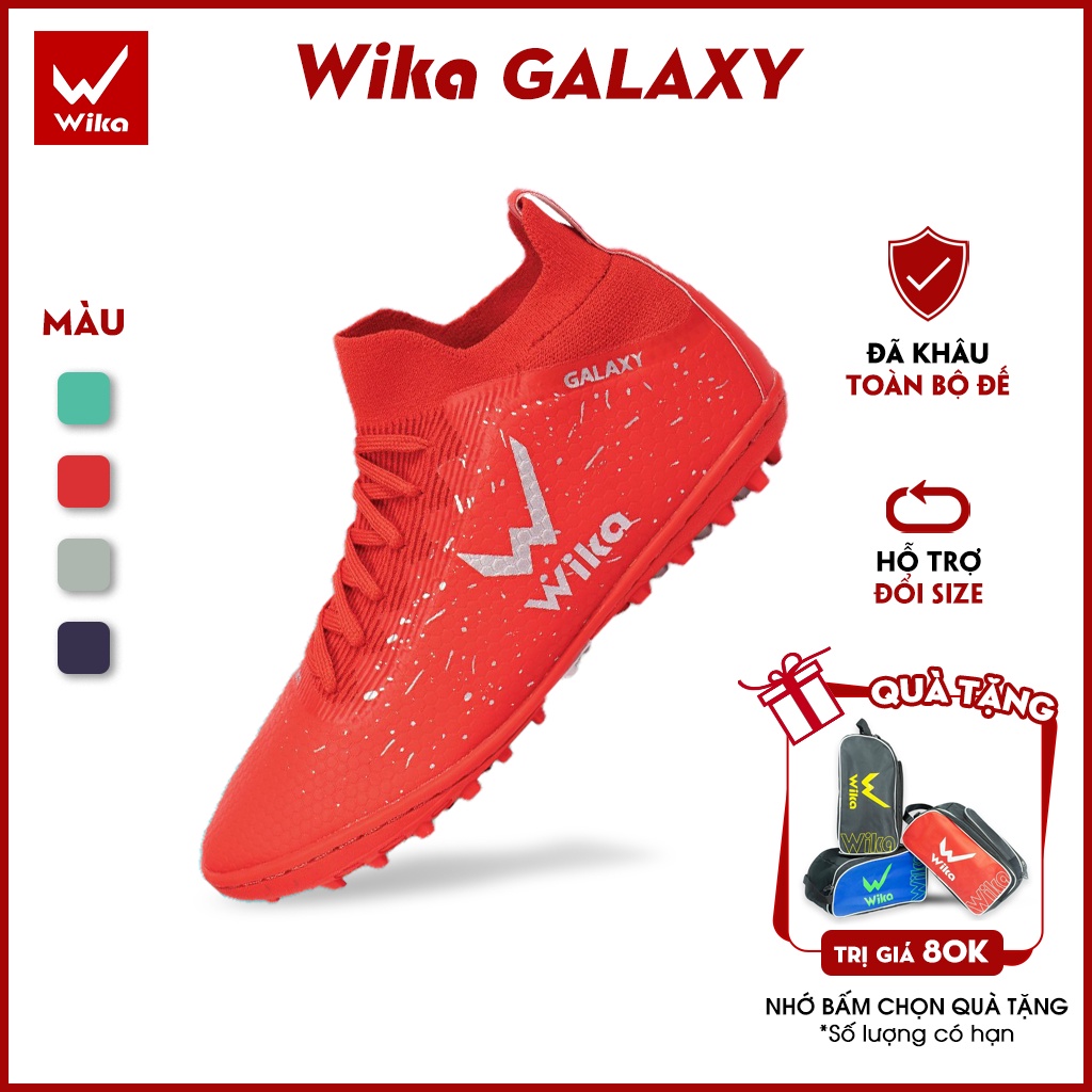 Giày Đá Bóng Wika Galaxy Cổ Cao Flyknit Sân Cỏ Nhân Tạo