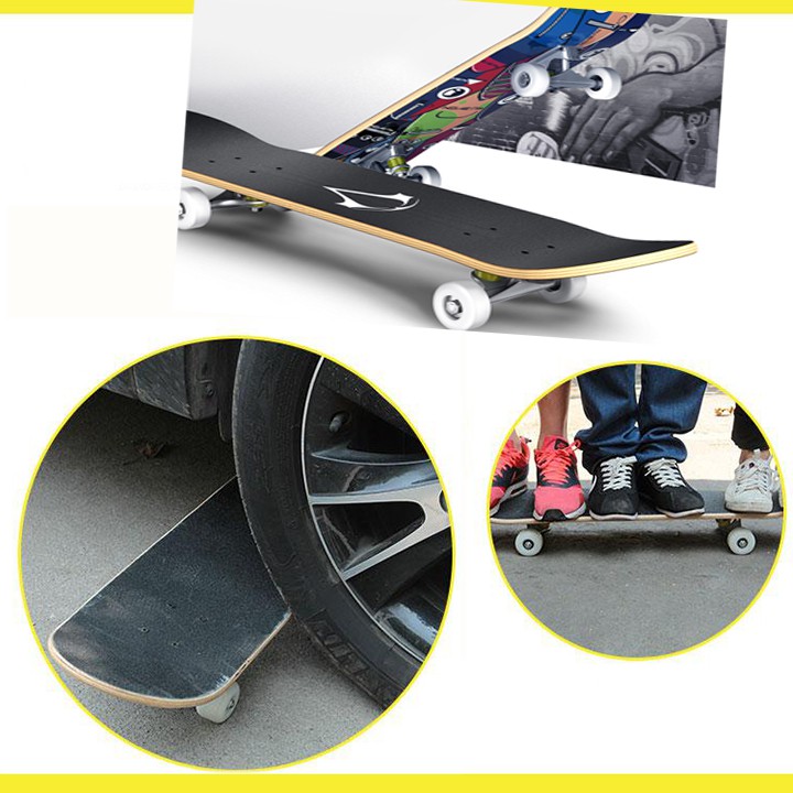 Ván trượt thể thao, ván trượt trẻ em skateboard mặt nhám bánh có đèn flast phát sáng