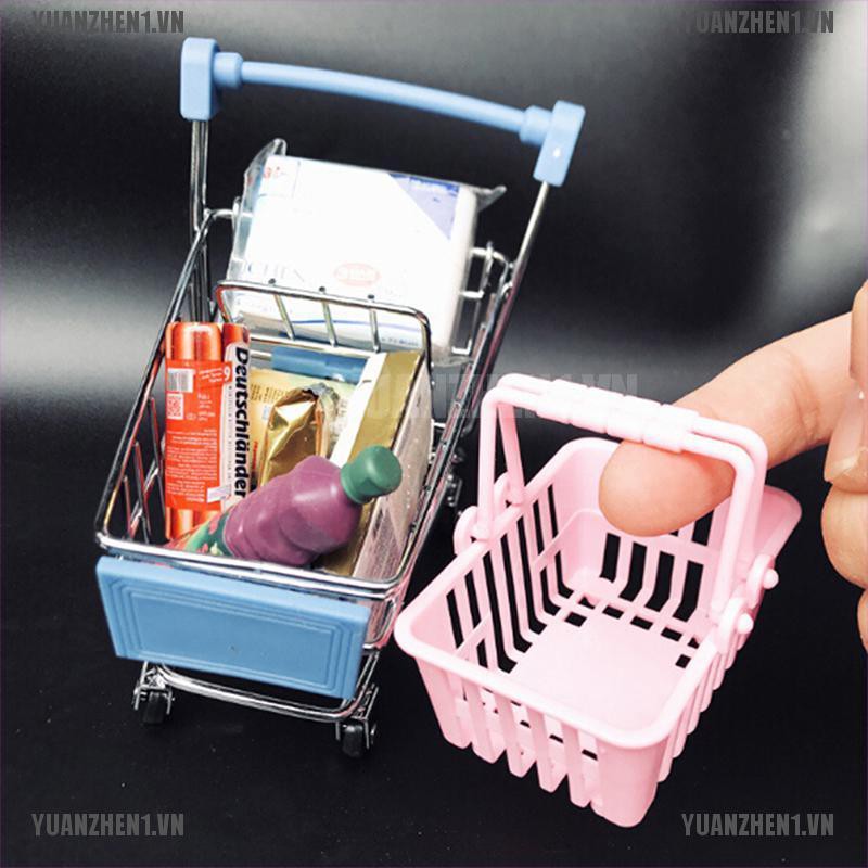 Đồ chơi giả Shopping mô hình giỏ mua sắm cho nhà búp bê