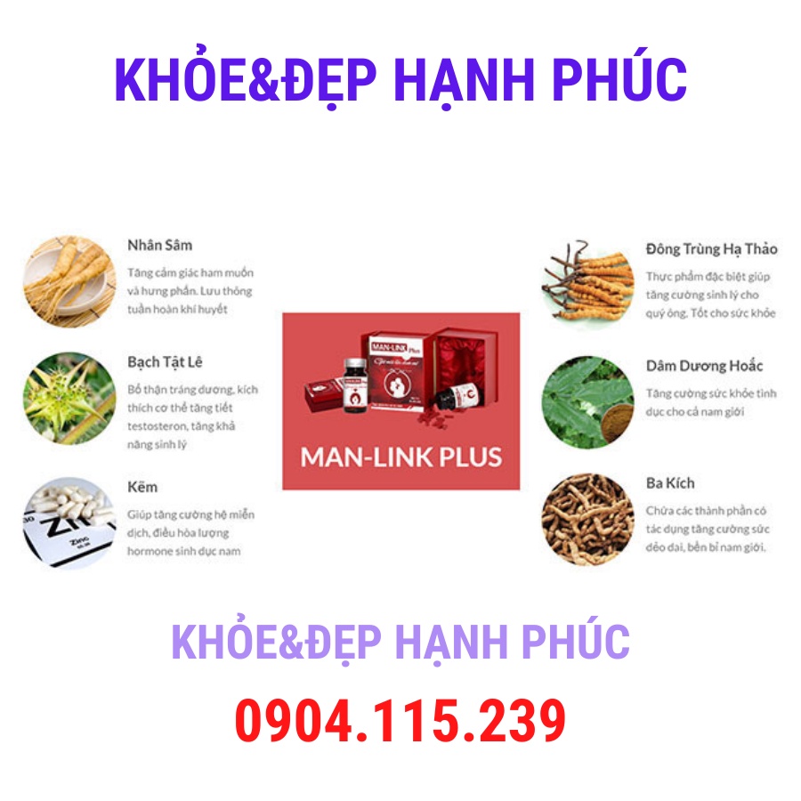 Manlink plus giữ lửa đam mê cho nam giới Vinalink Group – 30 viên/lọ