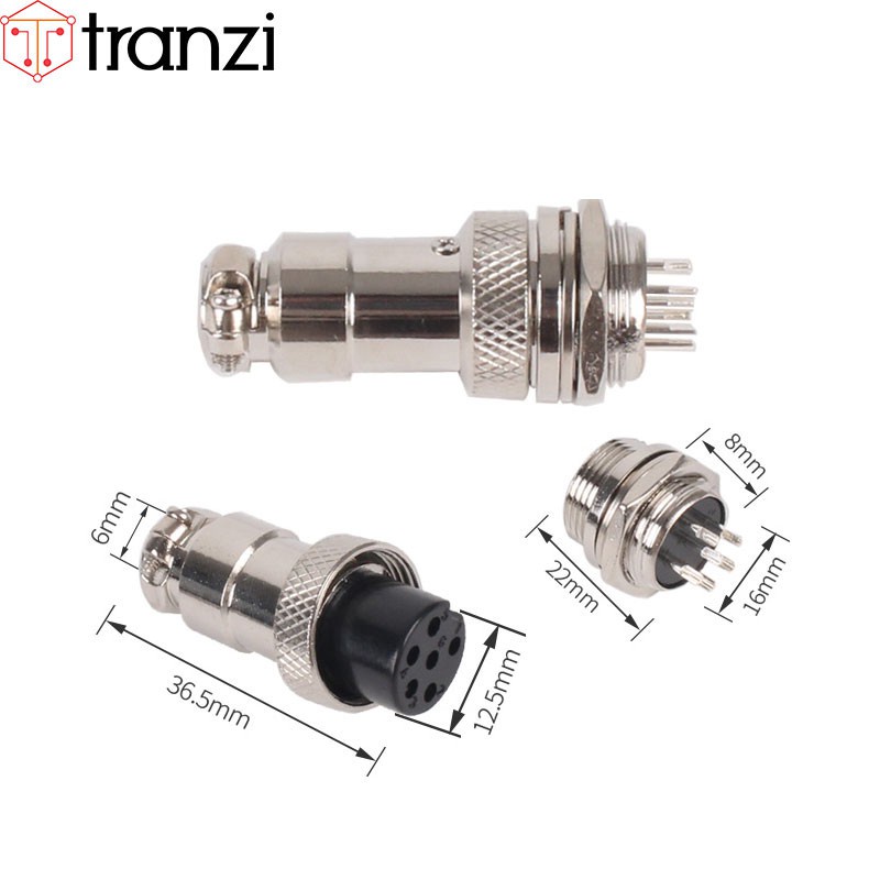 Giắc GX16 6P 16mm bộ đực cái - túi 1 bộ đực cái