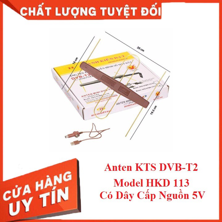 Anten Thu Truyền Hình Số Mặt Đất DVB T2 HKD 113 Có Dây Nguồn 5V