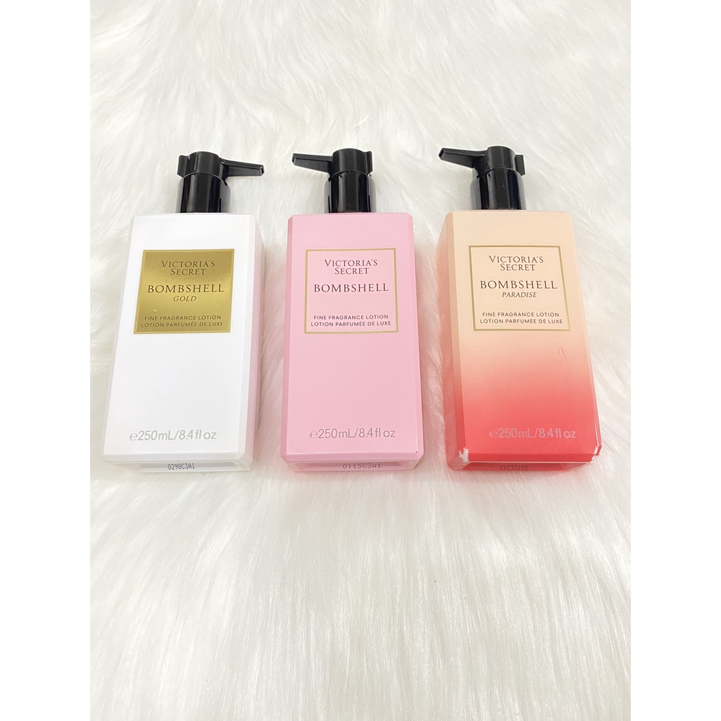 [HÀNG MỸ]  Dưỡng Thể Victoria's Secret Bombshell Gold Lotion 250ML / Bombshell Hồng 250ML / Bombshell Paradise 250ML