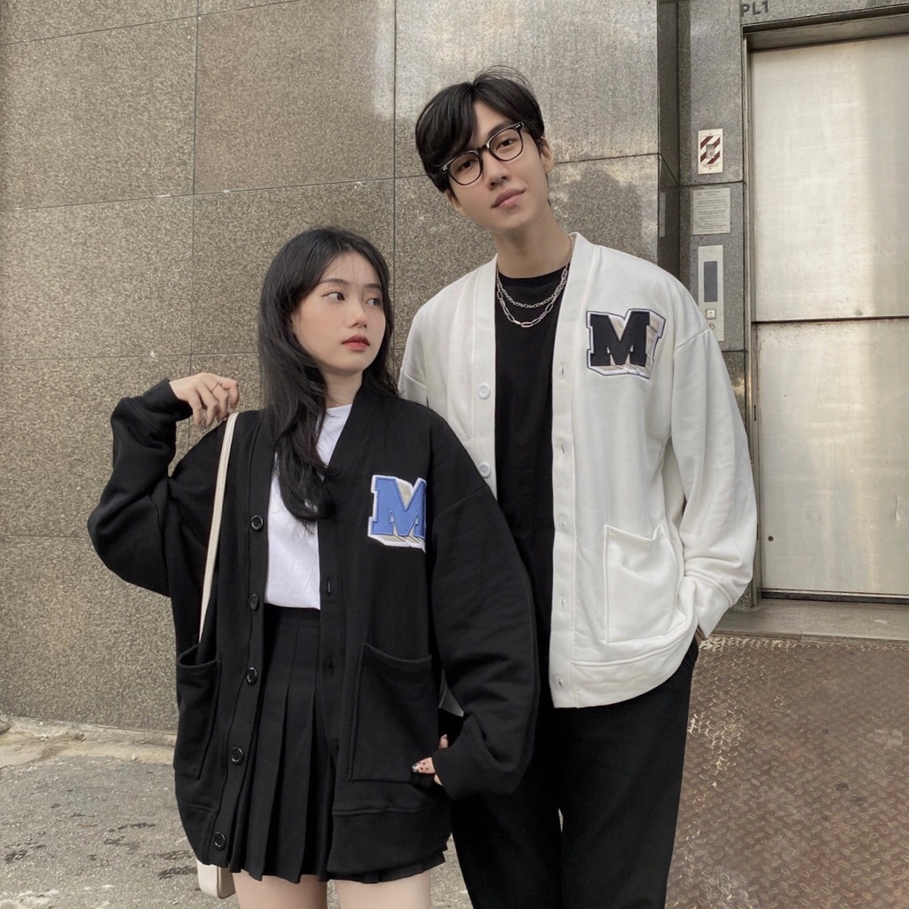 Áo Cardigan Nỉ Chân Cua Form Rộng Thêu Logo M - Áo Khoác Nỉ Trơn nam nữ form rộng ZooZoo