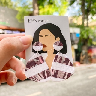 Khuyên tai đất sét nung Polymer Clay (Tender Purple)