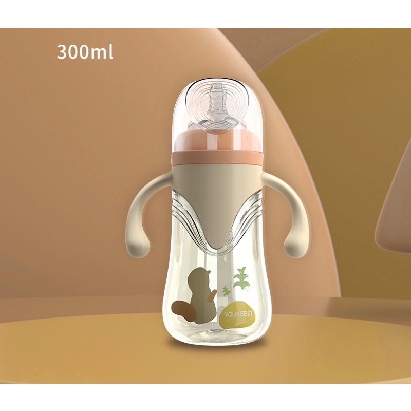 Bình Sữa YOUKEBEI Nhựa PPSU Cổ Rộng Núm Siêu Mềm 240ml 300ml