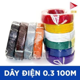 Cuộn 100 mét dây điện đơn 0.3mm lõi đồng nhiều sợi🍀dây đơn nối điện tiện dụng
