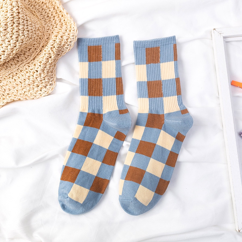 Vớ cotton cổ trung in họa tiết hoạt hình phong cách Nhật Bản