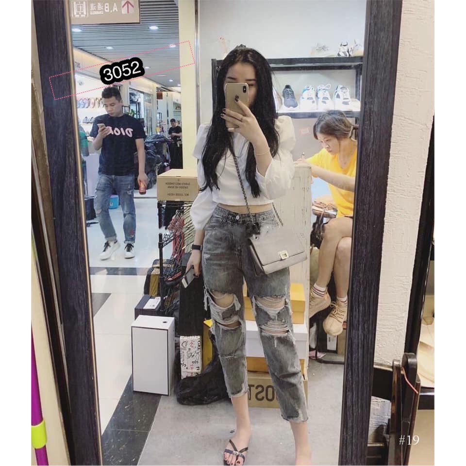 FS50K_QUẦN BAGGY JEANS NỮ OHS3052