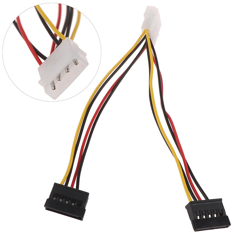 Dây Cáp Chia Nguồn Ide Molex Sang 2 Serial Ata Sata 4pin