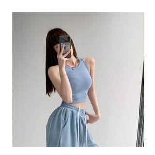 Áo croptop ba lỗ chất thun gân lên form chuẩn ôm sát