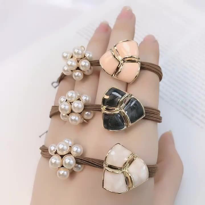 1/2/3/4 Chiếc / Bộ Mới Về Mới Dây Cột Tóc Cao Su Co Giãn Đính Hạt Ngọc Trai Thời Trang Hàn Quốc dreamdiary