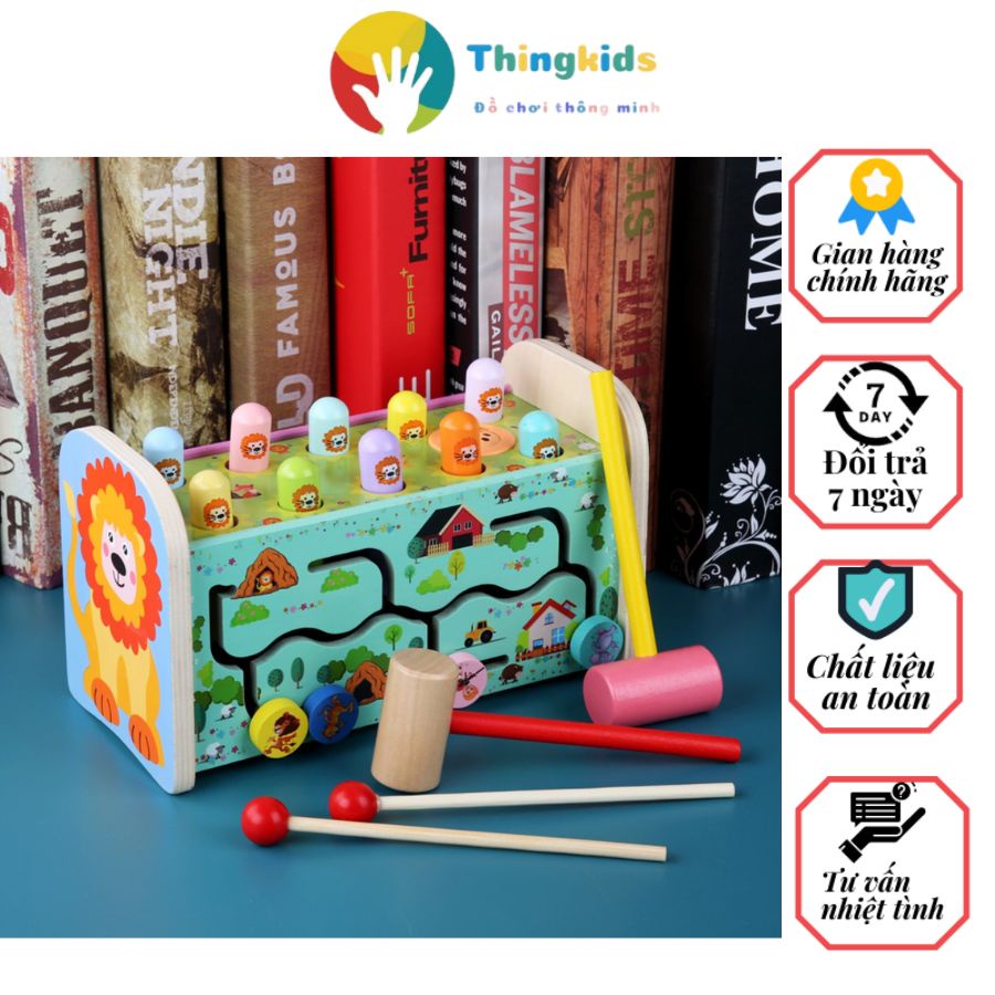 Bộ đồ búa đập chuột bằng gỗ kết hợp đánh đàn ( cho trẻ từ 2 tuổi) - Thingkids