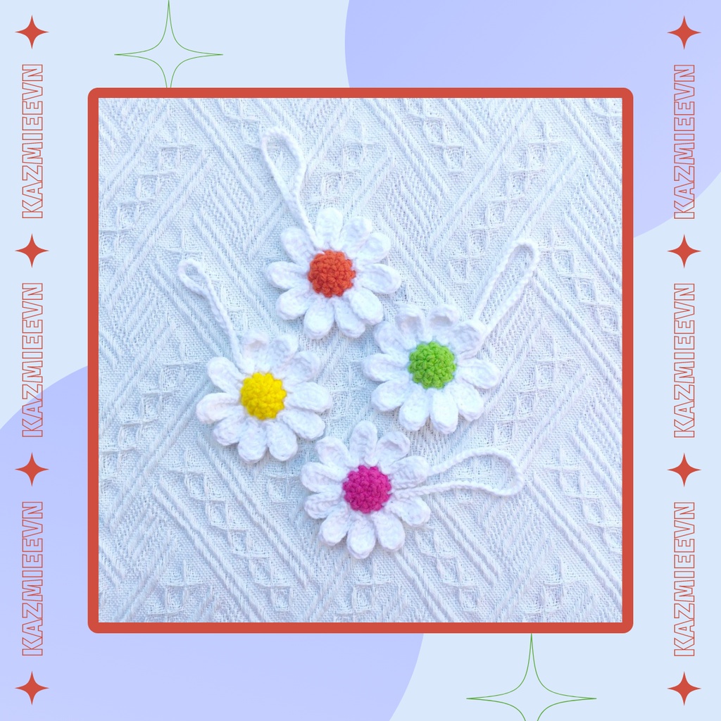 Dây treo túi hình hoa cúc daisy handmade