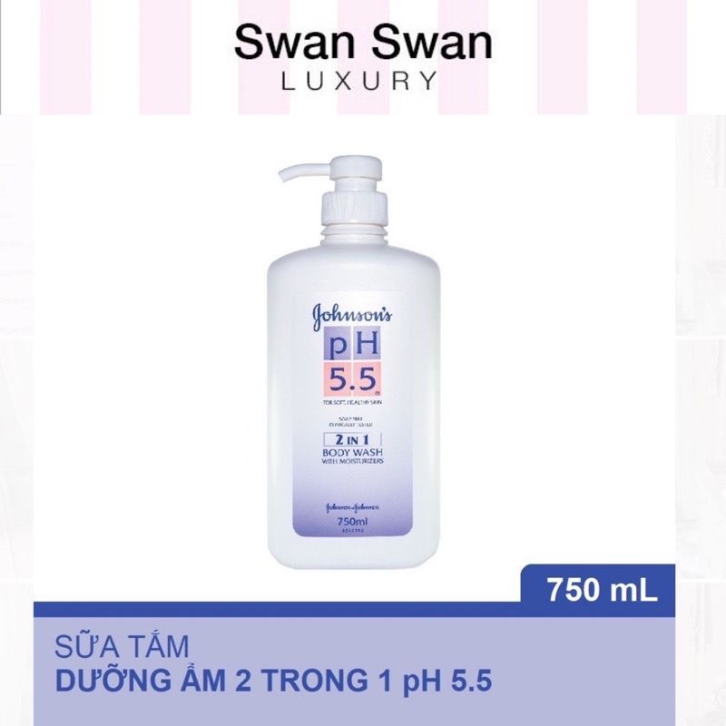 Sữa tắm pH 5.5 Johnson's 2in1/hạnh nhân 750ml