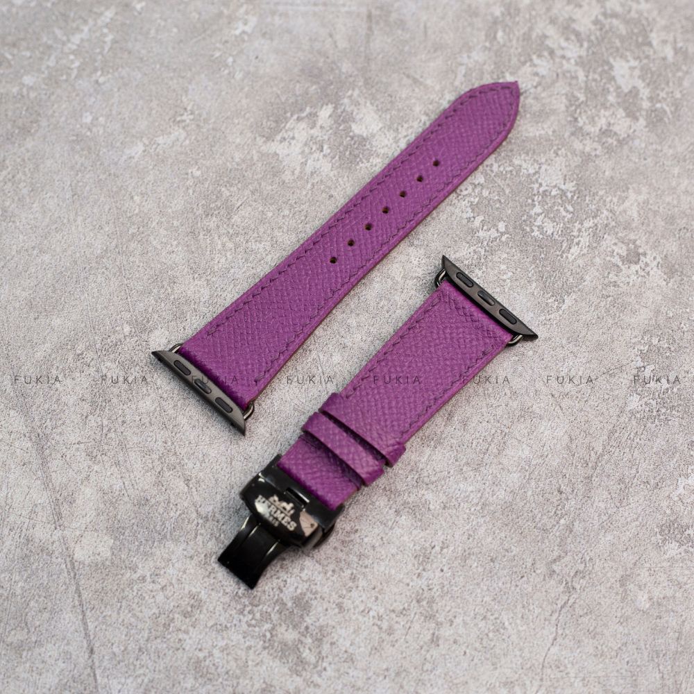 Dây da thủ công Epsom Tím dành cho Apple Watch đồng hồ thông minh Series 1/2/3/4/5/6/7/SE DDTC202
