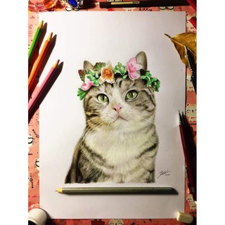 NHẬN VẼ TRANH VẬT NUÔI THEO YÊU CẦU KÈM KHUNG, tranh chân dung, tranh thú cưng, tranh thường khổ lớn....