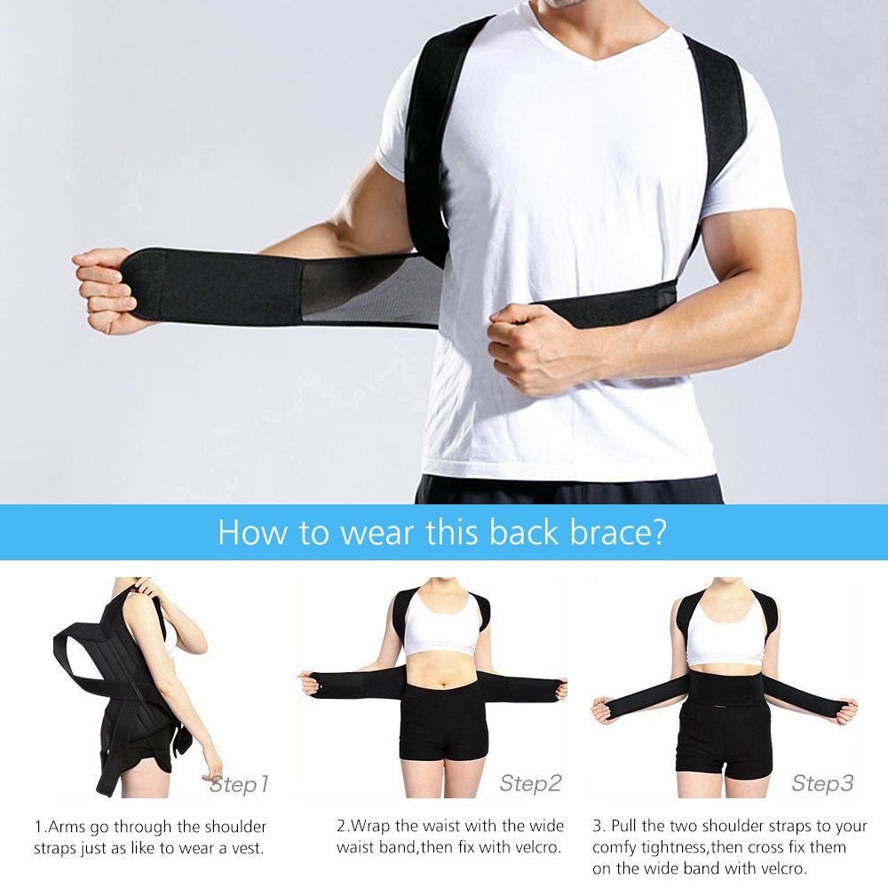 2020 Back Waist Posture Corrector Adjustable Adult Correction Belt Waist Trainer Shoulder Lumbar Brace Spine Support Belt Vest | BigBuy360 - bigbuy360.vn