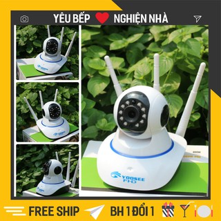 Camera wifi Yoosee HD720P, camera wifi 3 anten siêu nét 2020 hỗ trợ thẻ nhớ