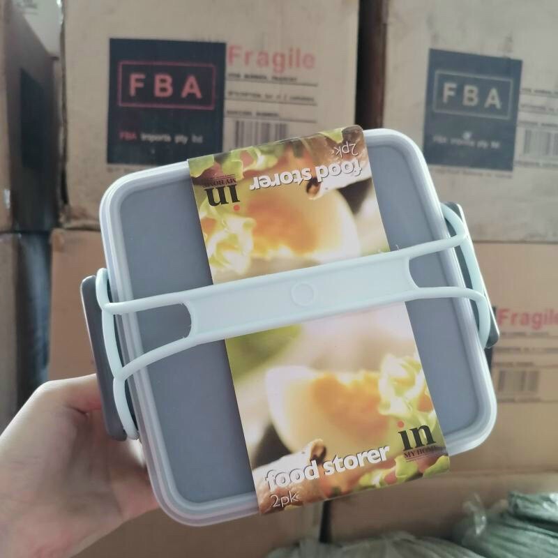 ️‍HỘP CƠM VUÔNG ĐA NĂNG 2 TẦNG  SẴN HÀNG 3 MÀU