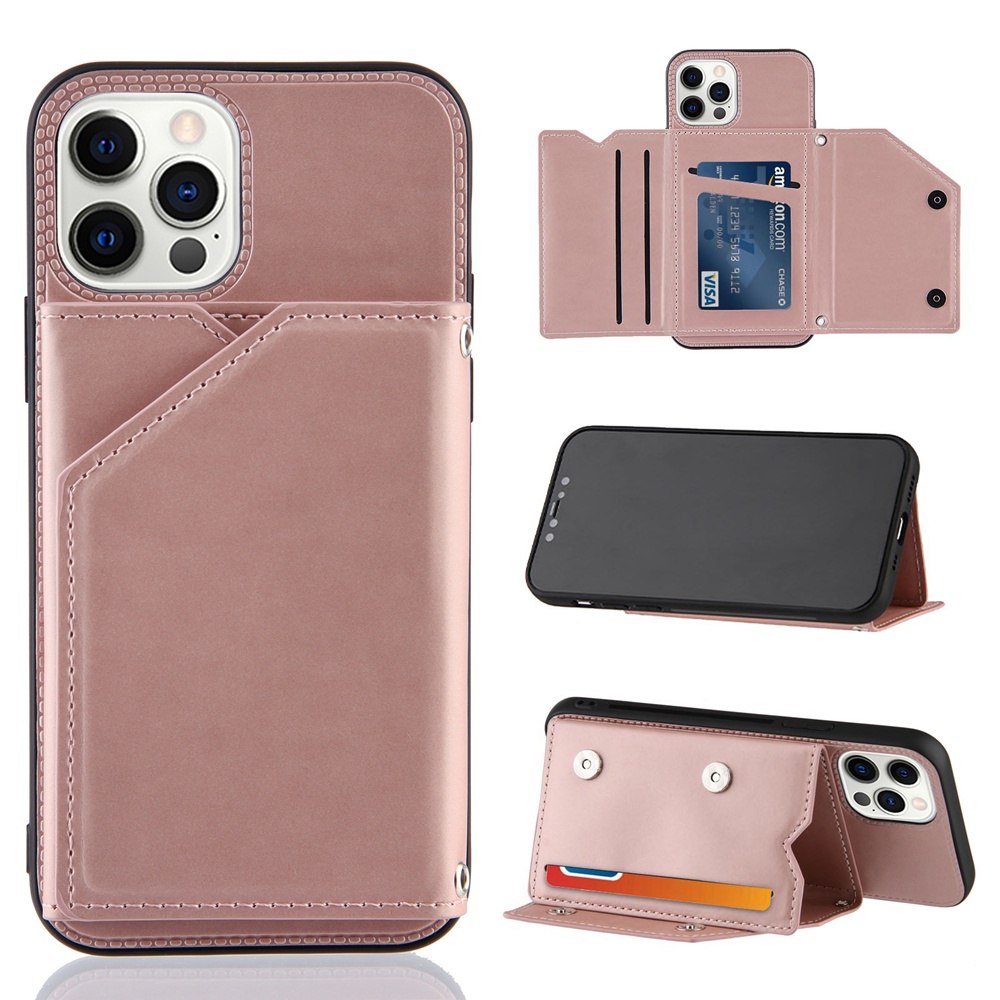 Bao Da Điện Thoại Dạng Ví Nắp Gập Từ Tính Có Ngăn Đựng Thẻ Cho iPhone 13 12 Pro Max Mini 11 Pro Max