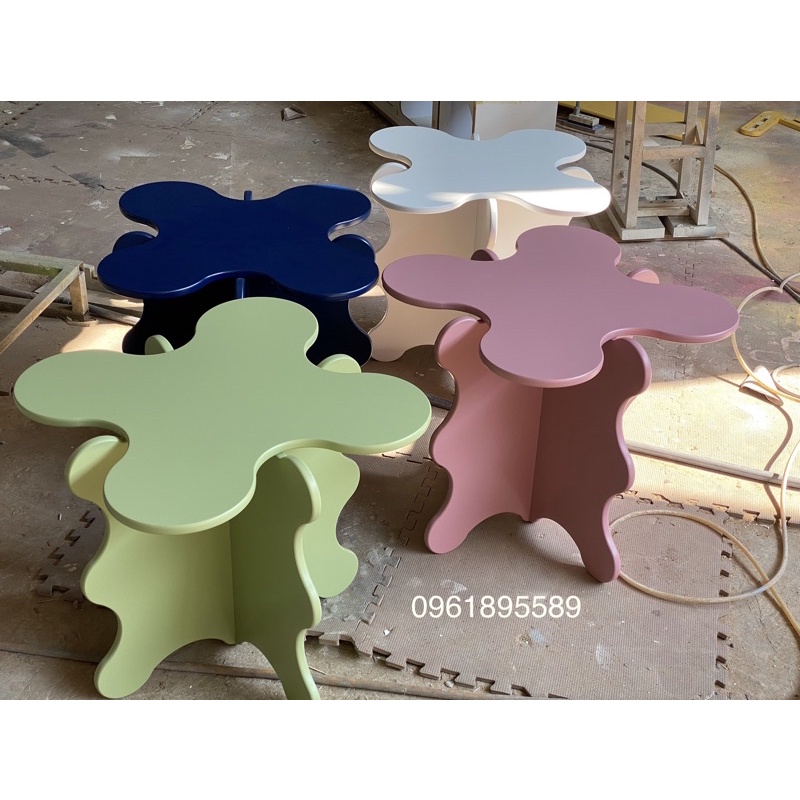 Đôn gỗ curvey, bàn hoa C50 #cowodecor