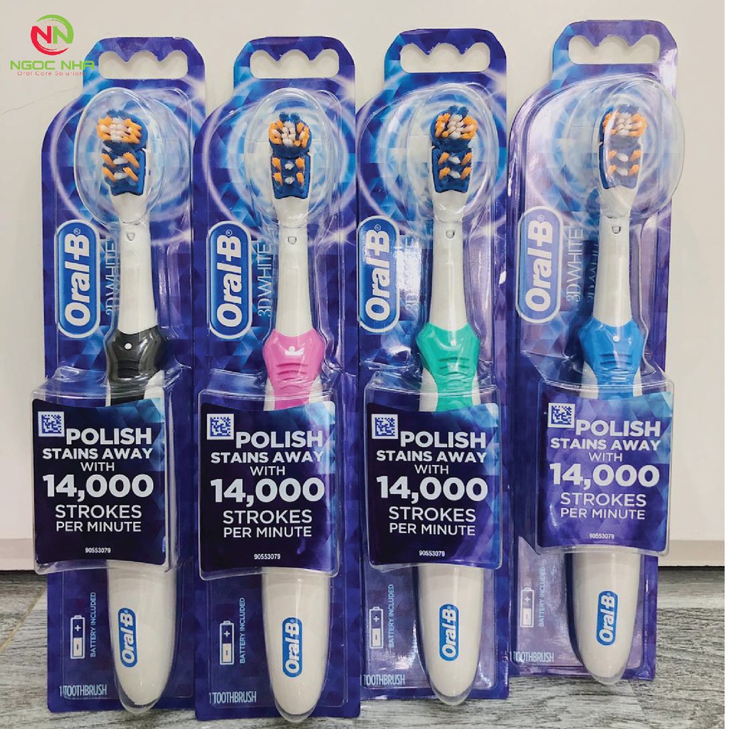 Bàn chải pin giúp làm sạch nhanh mảng bám Oral B 3D White Polish Stains Away