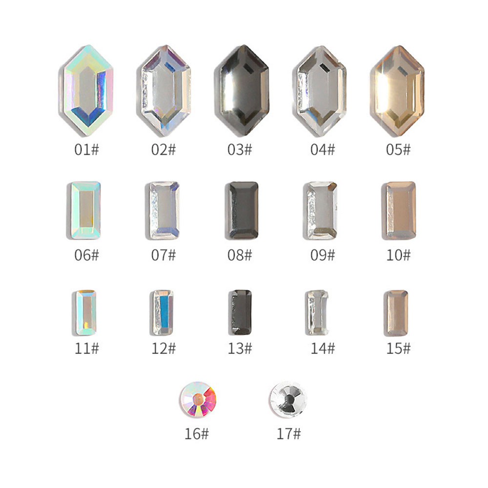 [Hàng mới về] Bộ 30 Hạt đá giả kim cương trang trí móng tay nghệ thuật thủ công lấp lánh nhiều màu và hình dạng tùy chọn