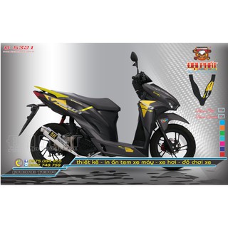 Tem Rời Chế Vario 150 Đen Vàng