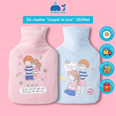 Túi chườm bụng nóng lạnh đa năng Laboon, phiên bản couple in love 1800ml