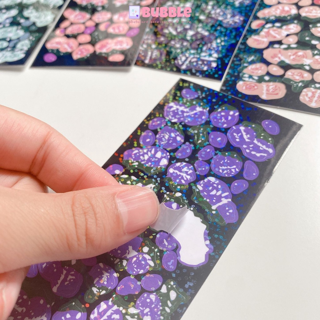 Sticker nhãn dán hoa hồng trang trí decor toploader photocard thẻ bài Kpop Anime binder index bullet journal