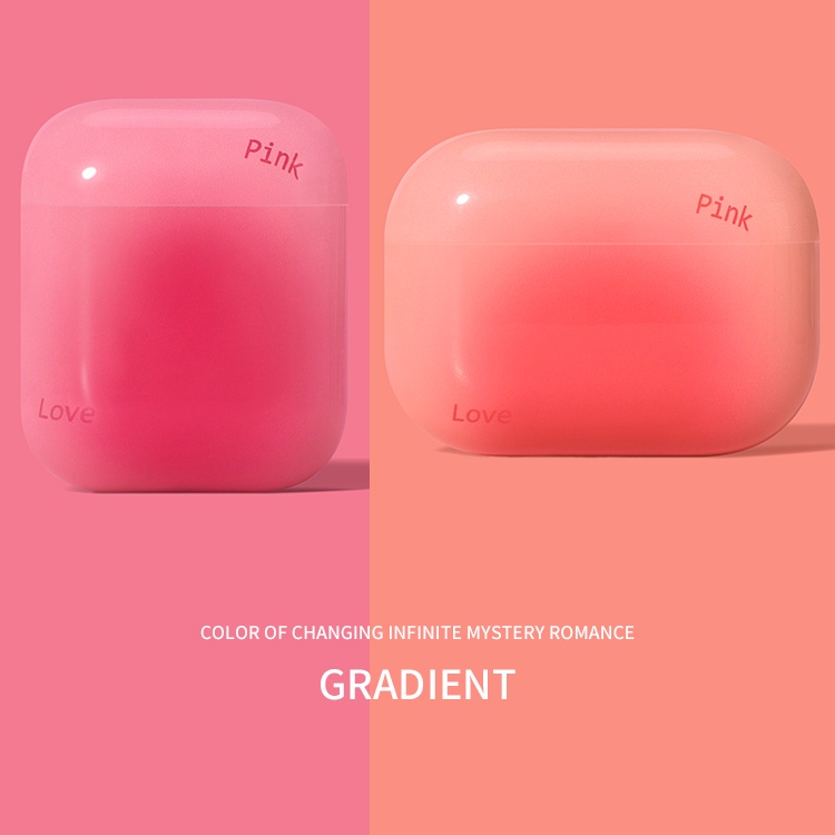 Vỏ Bảo Vệ Hộp Sạc Tai Nghe AirPods 1 2 Pro 3 Pro 3 Hình Quả Đào Màu Gradient Sáng Bóng Chống Rơi Kèm Móc Khóa