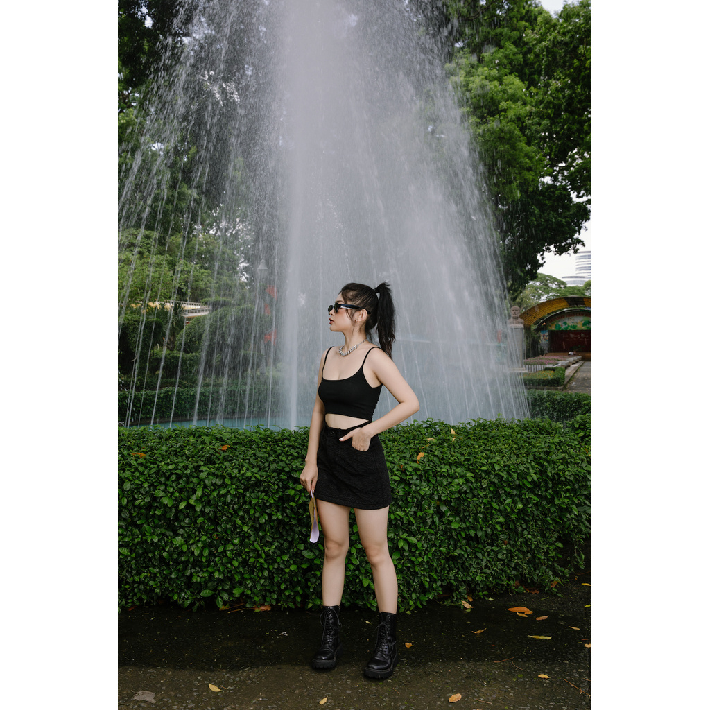 Chân váy đen vải hoạ tiết ẩn BLMDE | WebRaoVat - webraovat.net.vn
