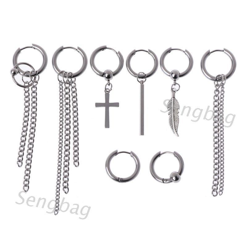 Bông Tai Nữ Dáng Dài Chất Liệu Thép Titan Phong Cách Hàn Quốc