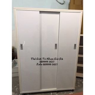 Tủ nhựa đài loan 3 cánh cửa lùa tiết kiệm không gian