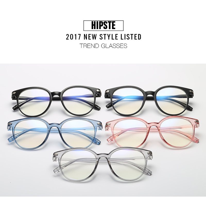 Mắt kính gọng tròn trong suốt chống tia bức xạ thời trang dành cho nam và nữ