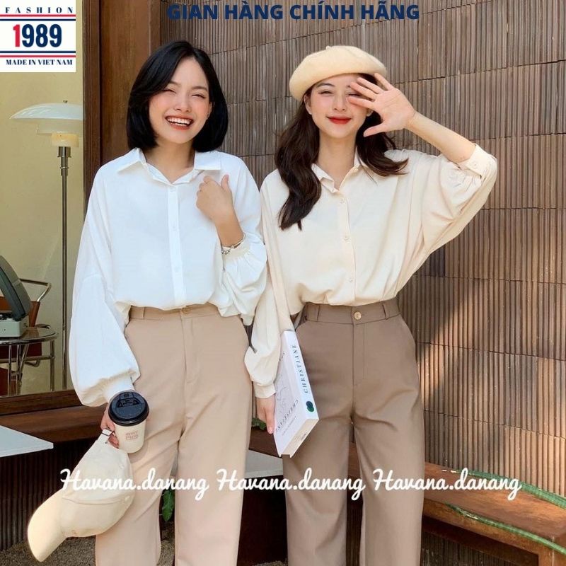 Áo sơ mi hàn quốc cực xinh tay bồng dáng rộng siêu kute dễ thương -PHƯƠNG VŨ 1989 | BigBuy360 - bigbuy360.vn