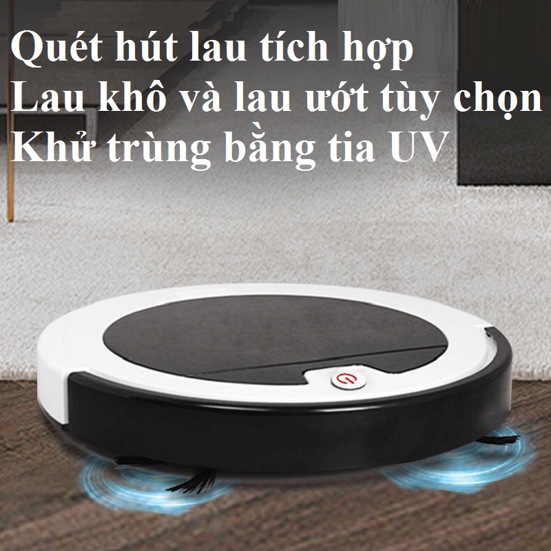 Robot hút bụi lau nhà thông minh điều khiển từ xa khử trùng bằng tia cực tím tích hợp bình nước 350ml kho hàng giá rẻ VN