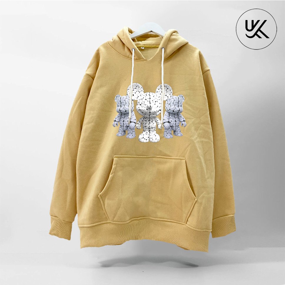 Áo khoác Nỉ HOODIE Nikolas Oversize, Form dáng RỘNG màu xám xanh khói, be, nỉ bông Cao Cấp Unisex Nam Nữ - KKIMShop