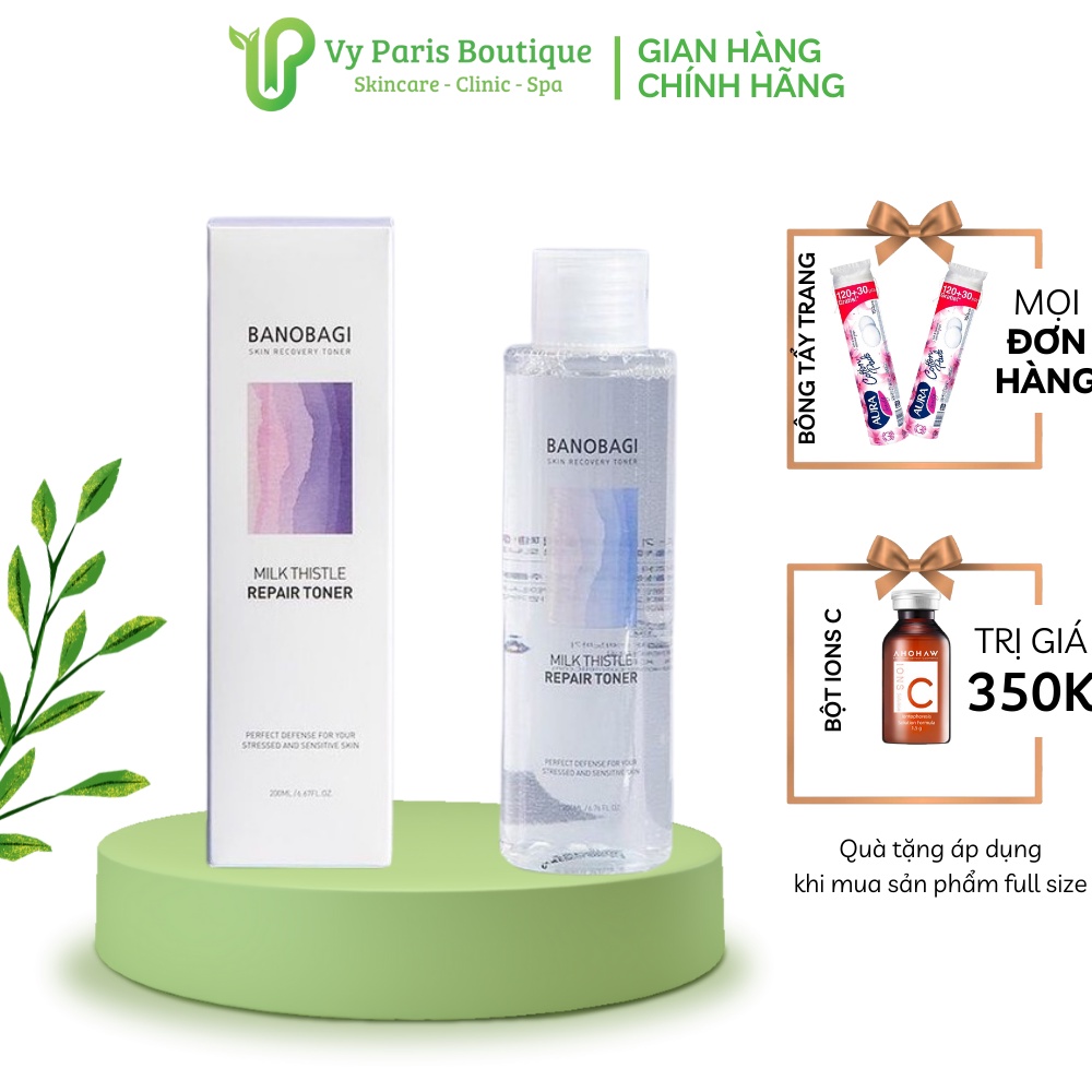 Nước hoa hồng Toner  Banobagi Milk Thistle Repair Toner 200ml  Hàn Quốc Cao Cấpdưỡng ẩm phục hồi da dịu nhẹ, lành tính