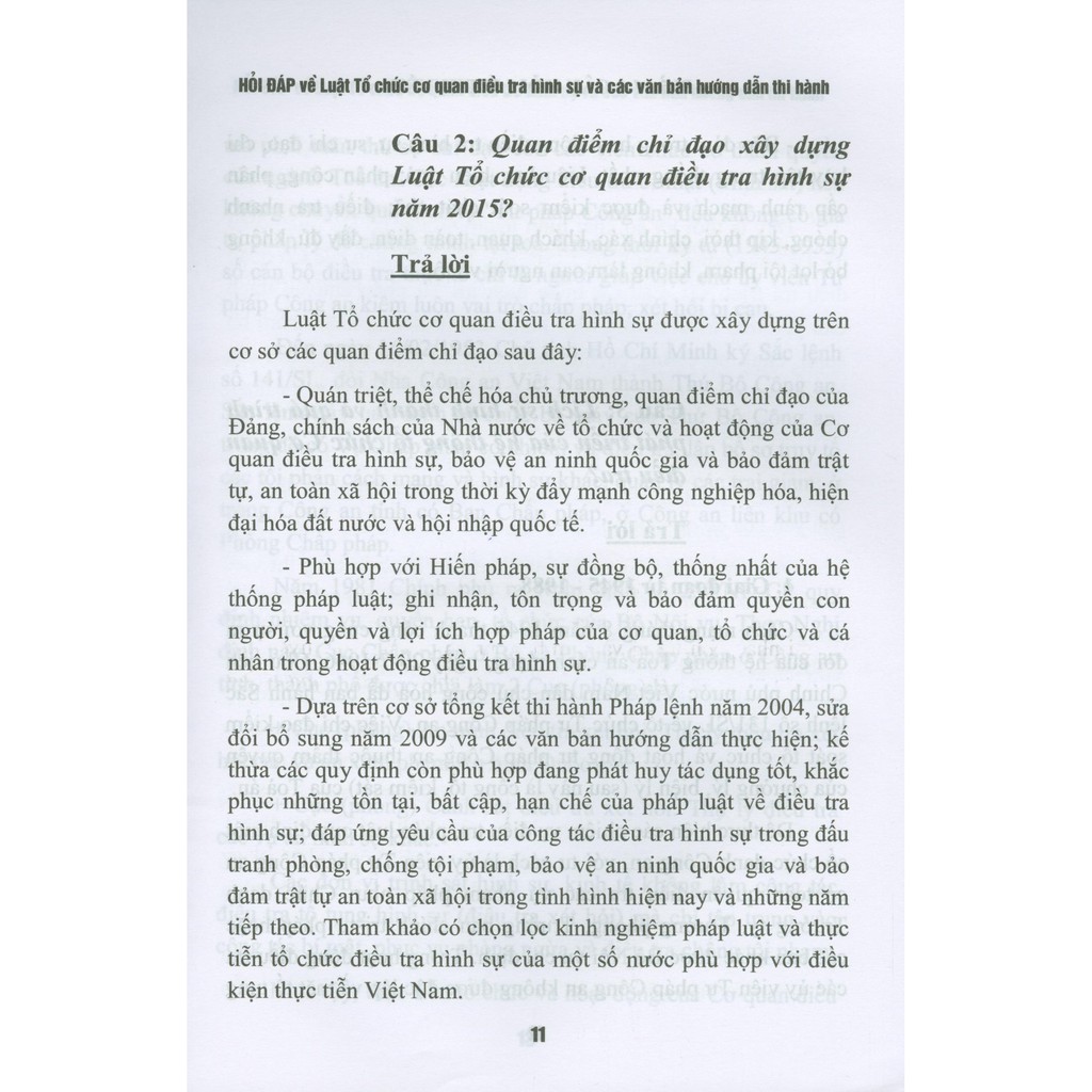 Sách - Hỏi -Đáp Về Luật Tổ Chức Cơ Quan Điều Tra Hình Sự Và Các Văn Bản Hướng Dẫn Thi Hành | BigBuy360 - bigbuy360.vn