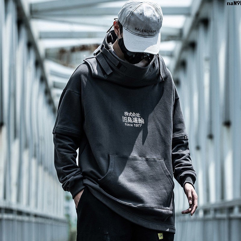 Áo Khoác Sweater Cổ Cao Dáng Rộng Kiểu Hip-Hop Thời Trang 2020 Cho Nam