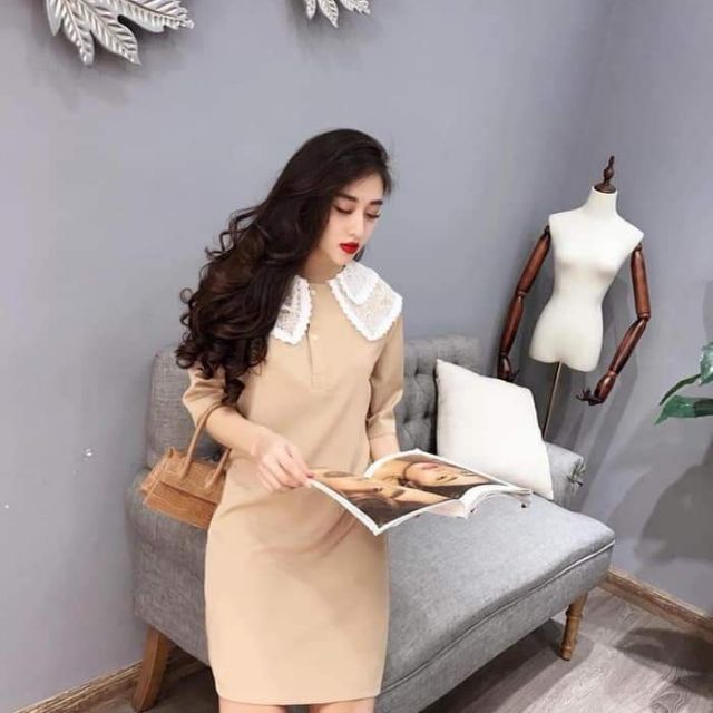 Combo váy suông cổ ren